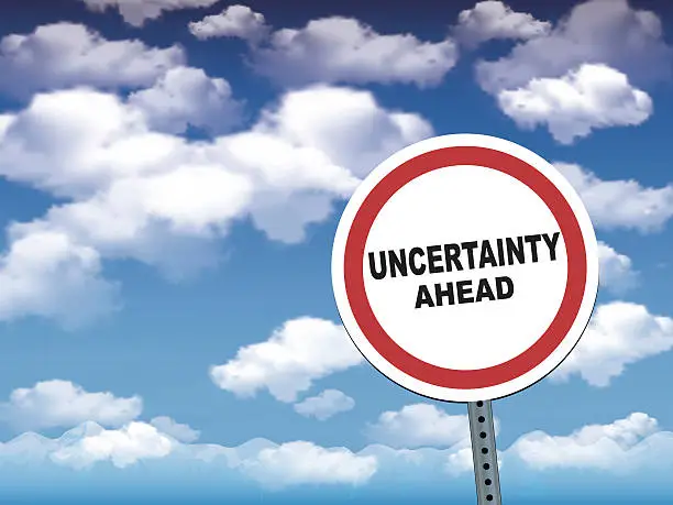 Vector illustration of uncertainty ahead