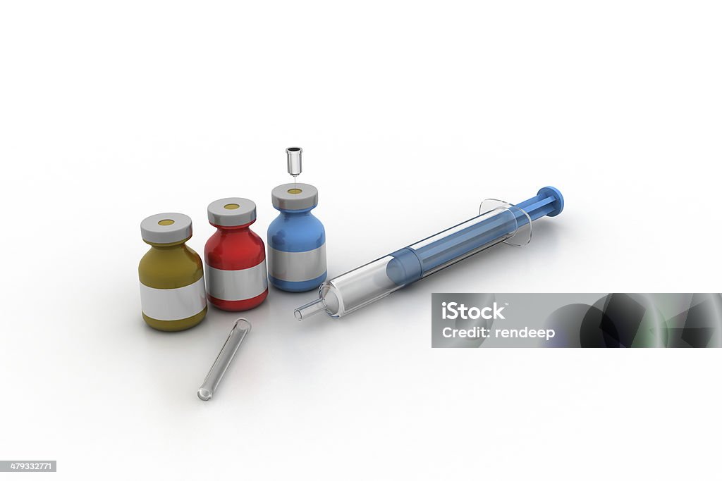 Medicina influenza siringa - Foto stock royalty-free di Acido ialuronico