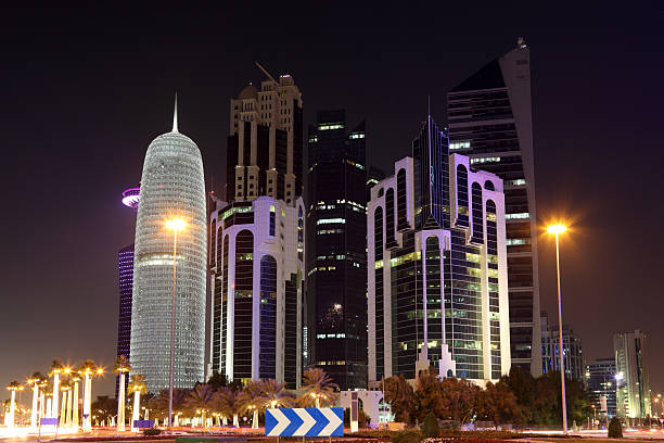 istock Doha downtown Al Dafna at night. 479333341