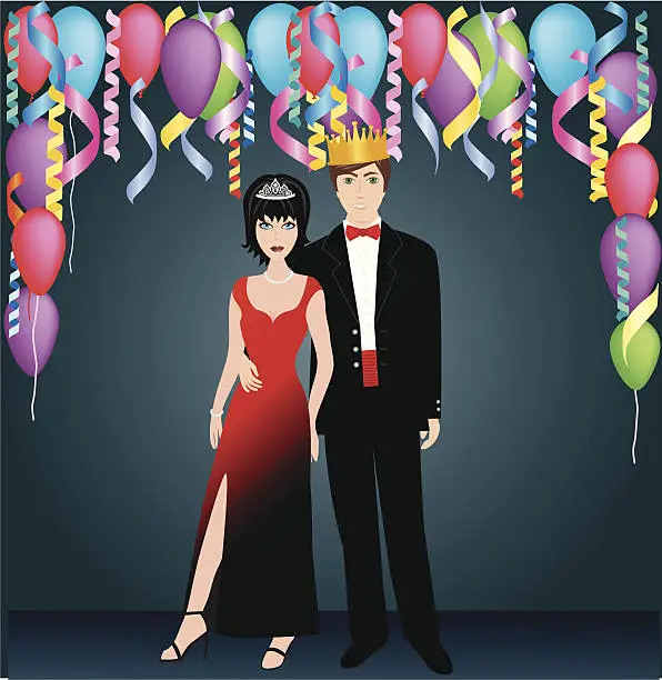 Vector illustration of Prom Royalty