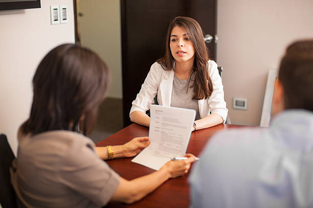 Hispanic woman in job interview