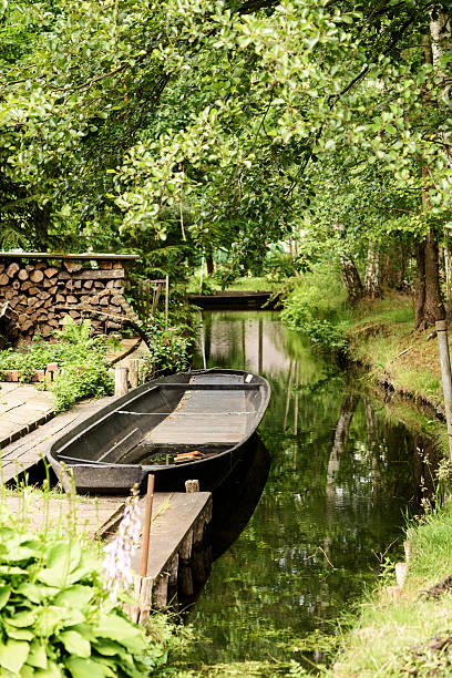istock River landscape with wooden boat, Spreewald 479338380