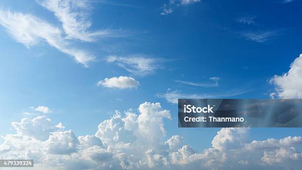Blue Sky And White Cloud In Sunny Day Stock Photo - Download Image Now - 2015, Abstract, Atmosphere