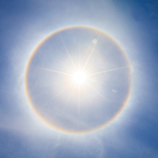 Beautiful sun halo phenomenon in thailand. stock photo