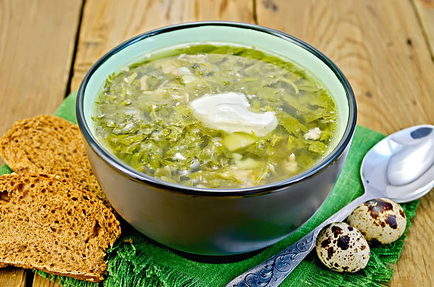 istock Soup green of herbs on the board 479344909