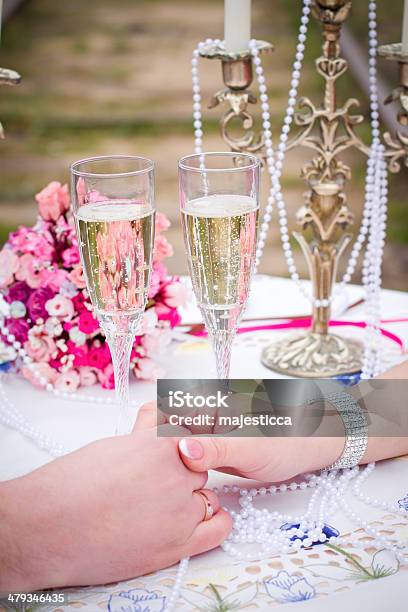 Couple Holding Hands At Table Stock Photo - Download Image Now - Adult, Adults Only, Antique