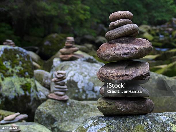 Pebbles Stacked Stones As A Stone Statue Close Up Stock Photo - Download Image Now
