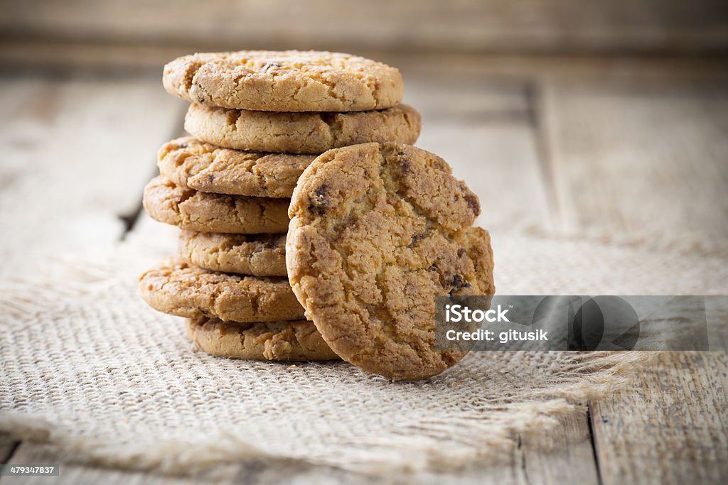 Cookies. Oatmeal cookies with wooden background. Backgrounds Stock Photo