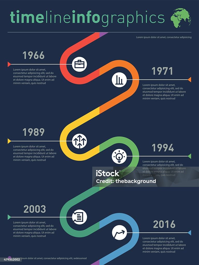 Different Timelines Graphics Vector Time Line Info Graphic With Diagram And Graph Elements Stock ...