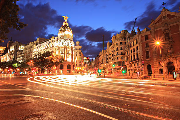 istock Gran via street in Madrid, Spain at night 479353355