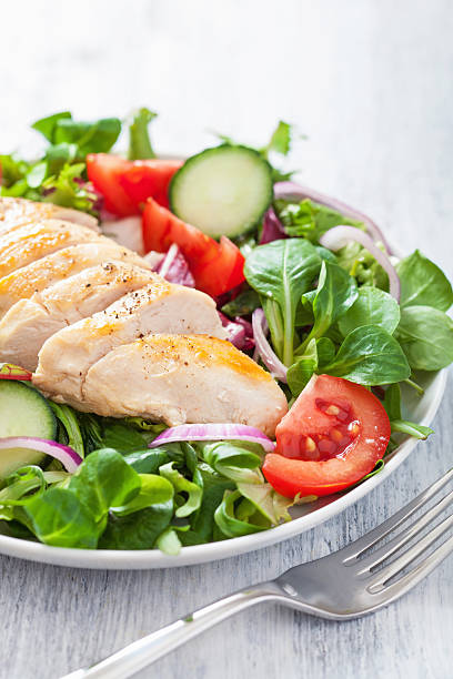istock chicken salad with tomatoes and cucumber 479353503