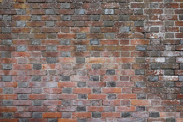 red brick wall stock photo