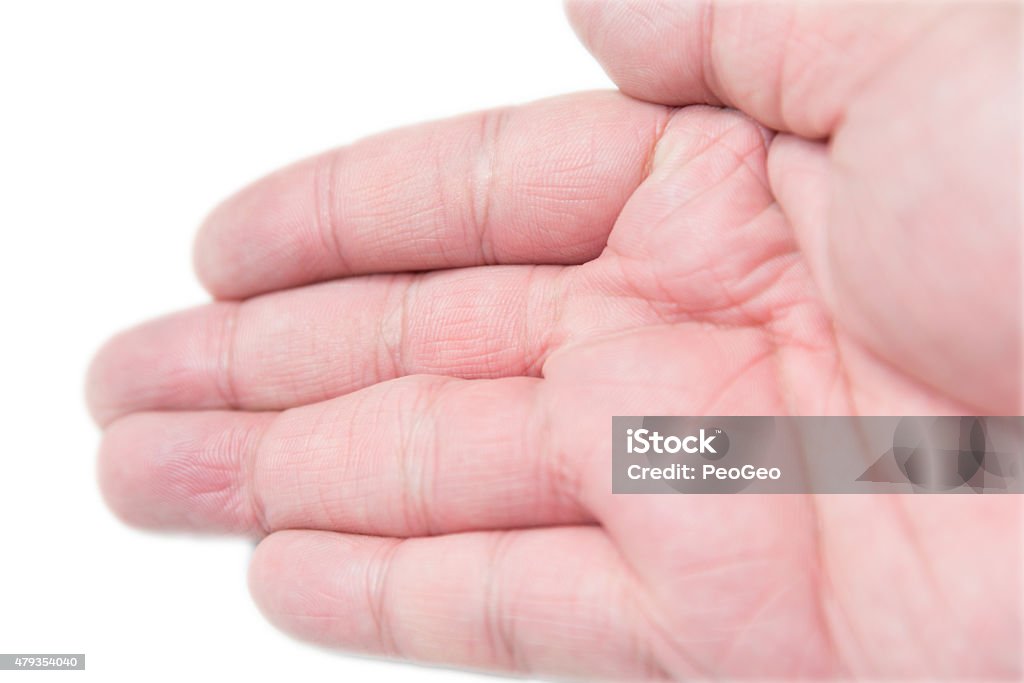 chubby asian male hand  closeup on palm isolated chubby asian male hand  closeup on palm isolated on white background 2015 Stock Photo