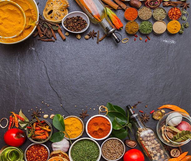 istock Mixed spices and herbs on background. 479354460