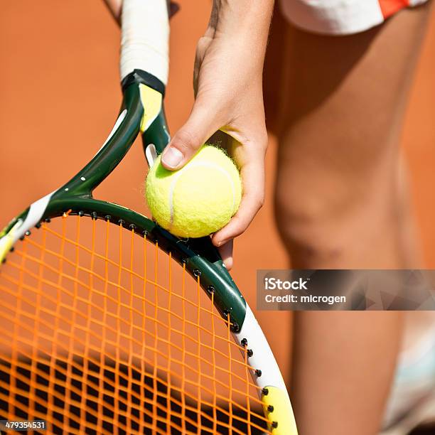 Tennis Serving Detail Stock Photo - Download Image Now - Tennis, Clay, Playing