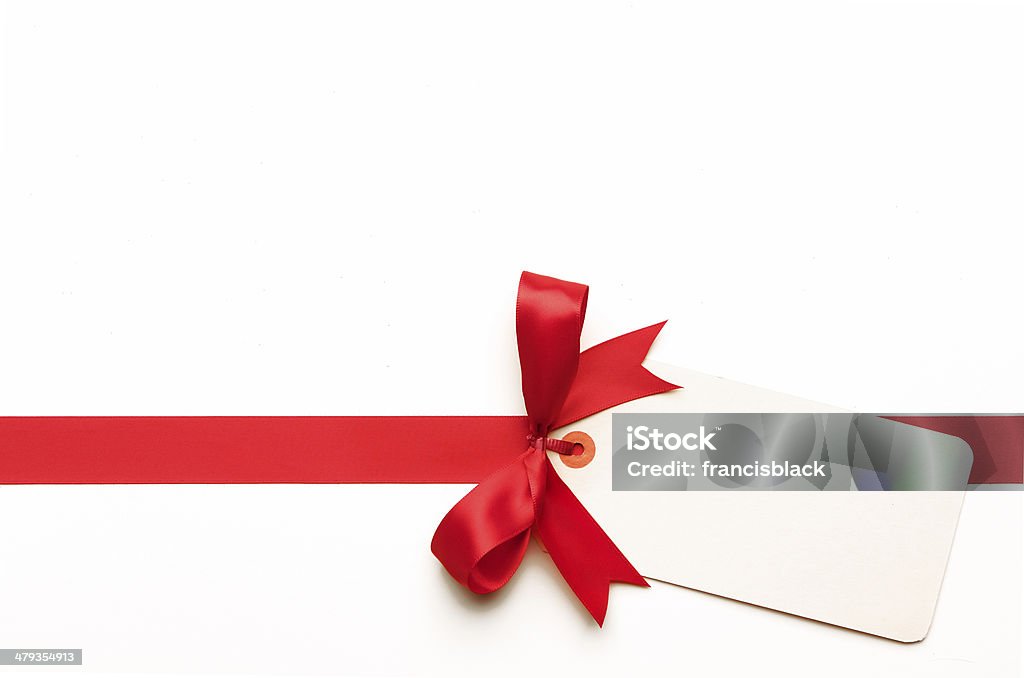 Red Bow with Blank Tag - Royalty-free Lintje - Naaigerei Stockfoto