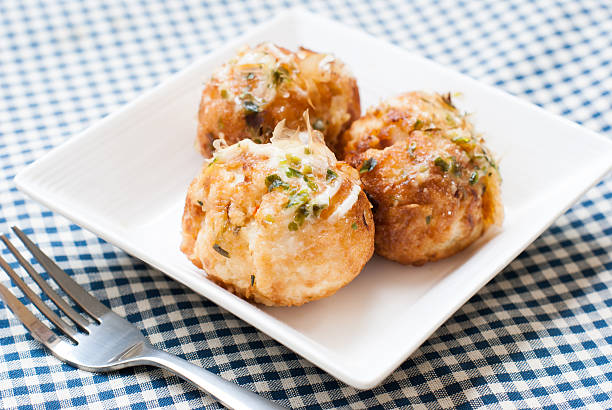 Takoyaki octopus balls - Japanese food stock photo