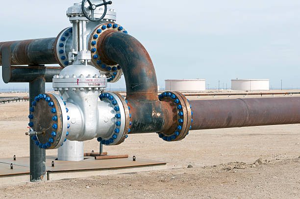 istock Pipelines and storage tanks in oil field 479358078