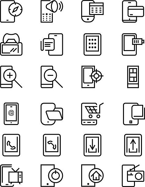 мобильный телефон векторные иконки, 4 - navigations stock illustrations