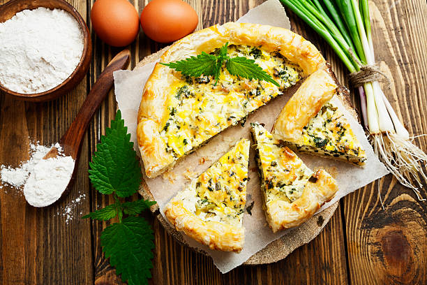 istock Pie with nettles and spring onion 479368810