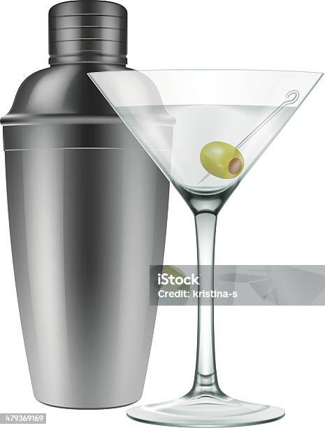 Martini Glass And A Cocktail Shaker Stock Illustration - Download Image Now - Cocktail Shaker, Vector, Cocktail