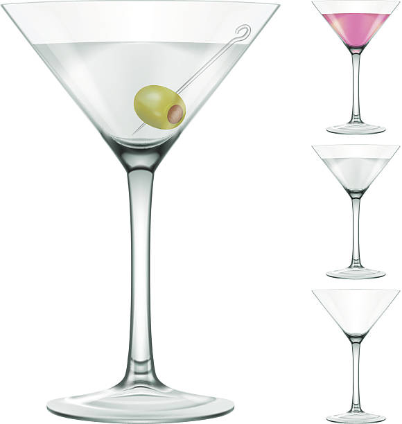 Martini glass vector art illustration
