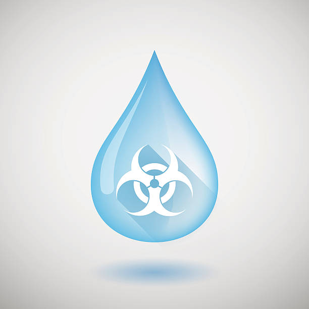 water drop с знак биологической опасности - biohazard symbol computer bug biology virus stock illustrations