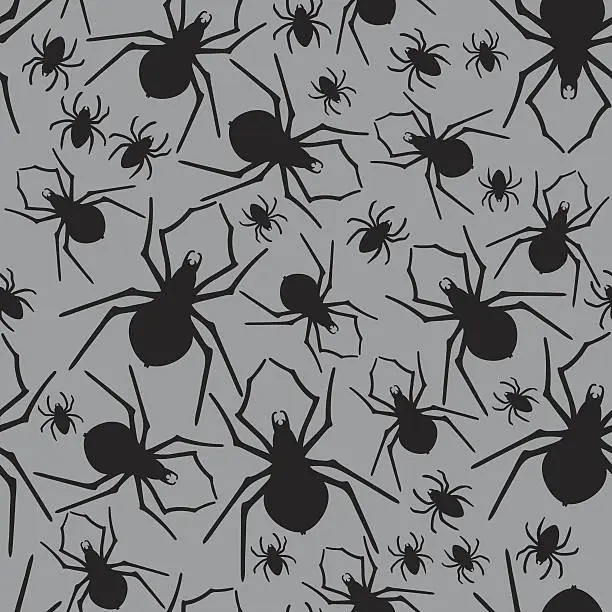 Vector illustration of Vector seamless pattern with spiders