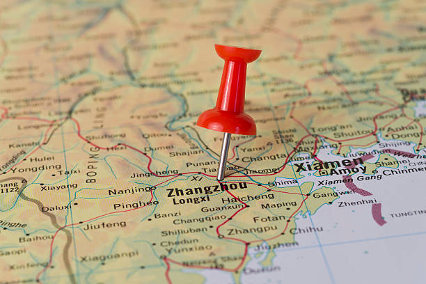 istock Zhangzhou Marked With Red Pushpin on Map 479375831