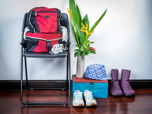 istock Summer holiday backpack on chair in bedroom 479381412