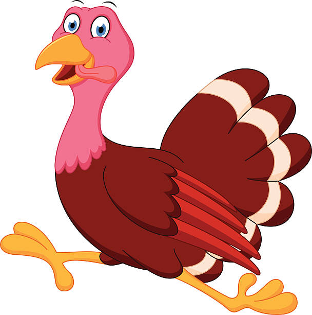 Happy turkey cartoon running Vector Illustration of Happy turkey cartoon running free thanksgiving pic stock illustrations
