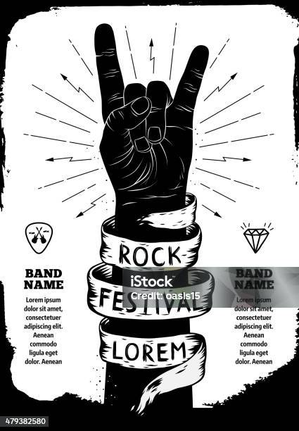 Rock Festival Poster Stock Illustration - Download Image Now - Rock Music, Heavy Metal, Poster