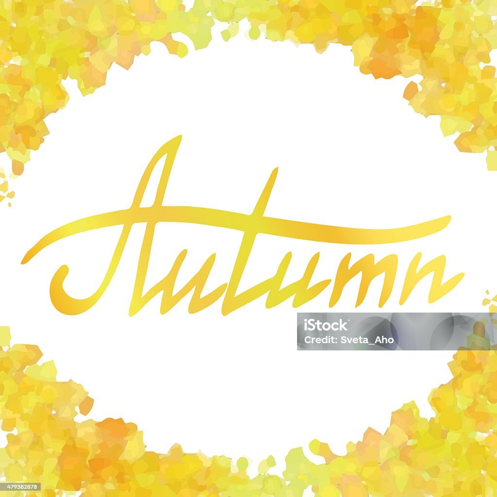 Yellow watercolor frame Yellow watercolor frame in colors of autumn leaves 2015 stock vector