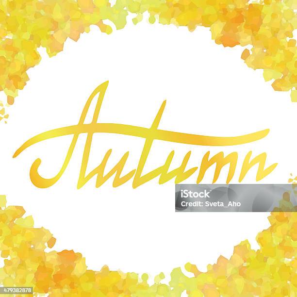 Yellow Watercolor Frame Stock Illustration - Download Image Now - 2015, Abstract, Autumn