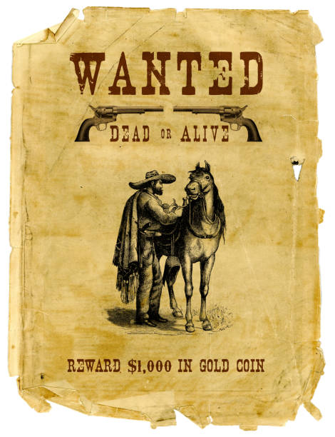 wilder westen wollte poster, outlaw - wanted poster stock-fotos und bilder