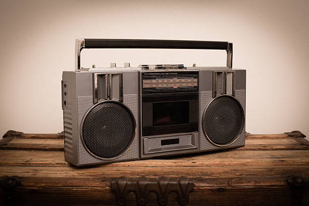 istock Retro Portable Boom Box Stereo from 1980s on Old Trunk 479386652