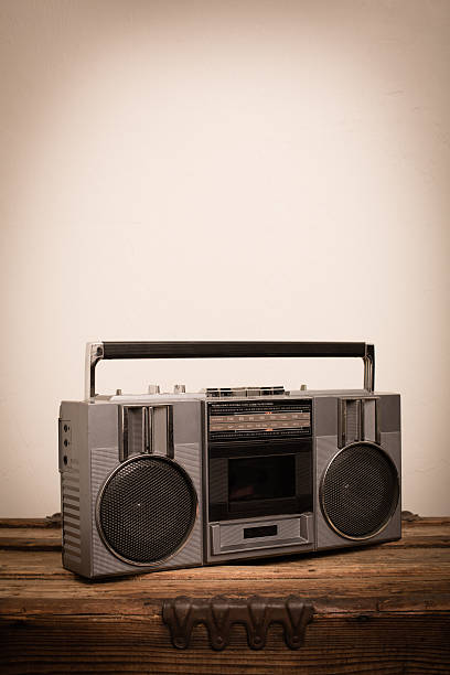 istock Retro Portable Boom Box Stereo from 1980s on Old Trunk 479386654