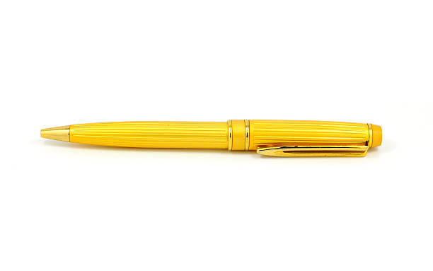 istock Golden pen on white background 479387065