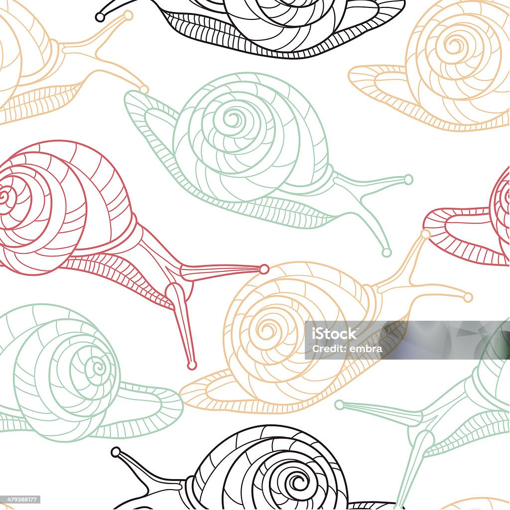 Shell Less Snails Pattern Snails Seamless Pattern Stock Illustration - Download Image Now ...