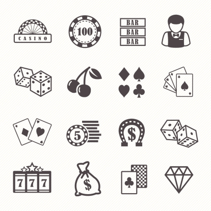 Casino and gambling vector icons set