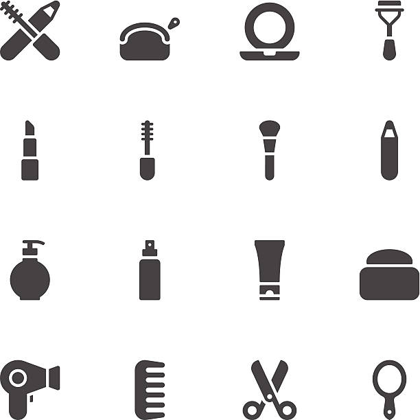 ilustrações, clipart, desenhos animados e ícones de ícones de beleza - computer icon symbol hair gel hair salon