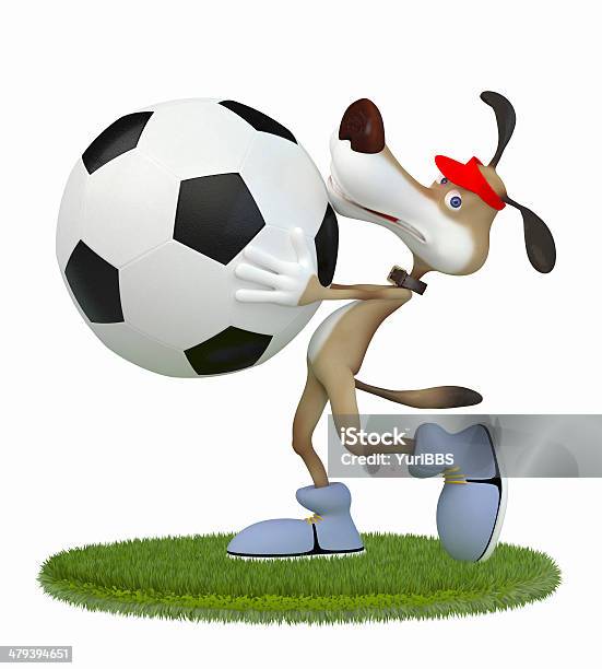 Zabawne 3d Pies Football Player - zdjęcia stockowe i więcej obrazów Aspiracje - Aspiracje, Bramka - sprzęt sportowy, Dmuchać