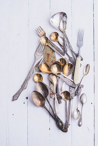 istock Old cutlery from different  vintage  spoons, forks and knives 479395702