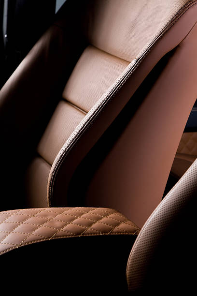 istock Leather car seat close up photo 479396420