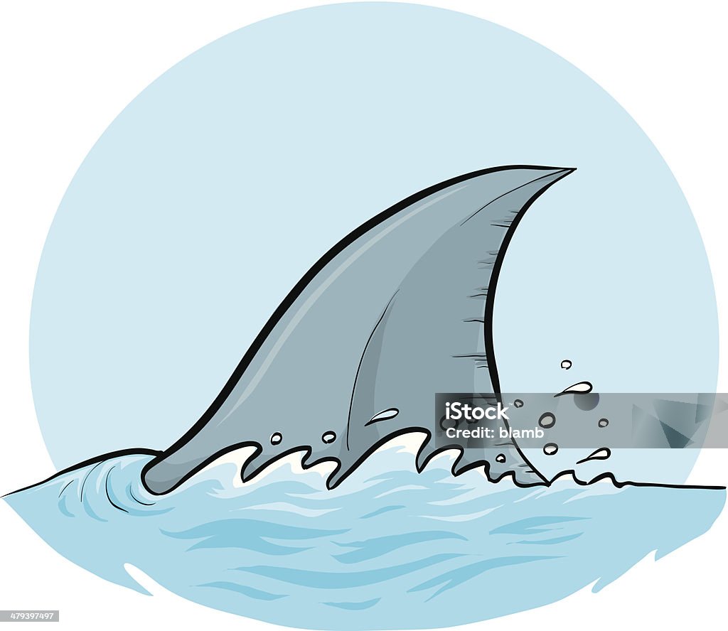 Rekin Płetwa grzbietowa - Grafika wektorowa royalty-free (Płetwa - Część ciała zwierzęcia)