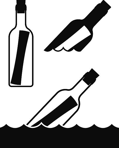 ilustrações, clipart, desenhos animados e ícones de mensagem em garrafa - corked