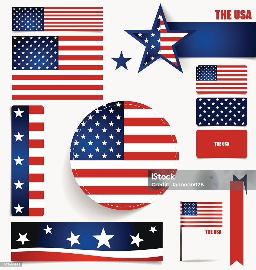 Collection of American Flags, Flags concept design. Collection of American Flags, Flags concept design. Vector illustration. 2014 stock vector