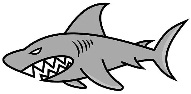 Vector illustration of nasty gray shark