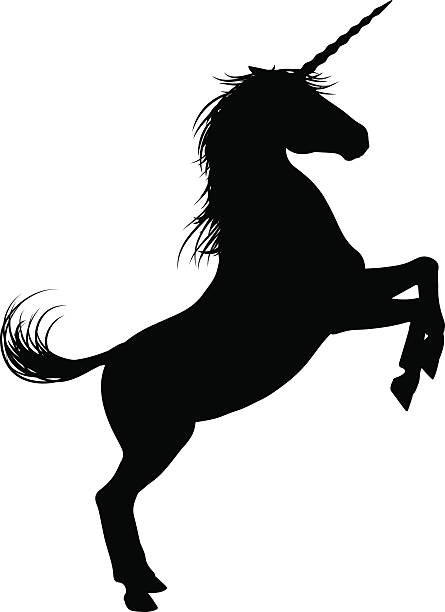 ilustraciones, imágenes clip art, dibujos animados e iconos de stock de unicornio caballos silueta - mythology horse pegasus black and white