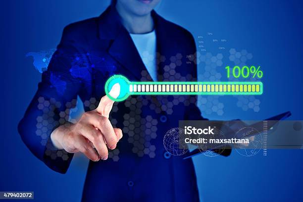Download Process Bar On Screen Stock Photo - Download Image Now - Loading, Whole, Business